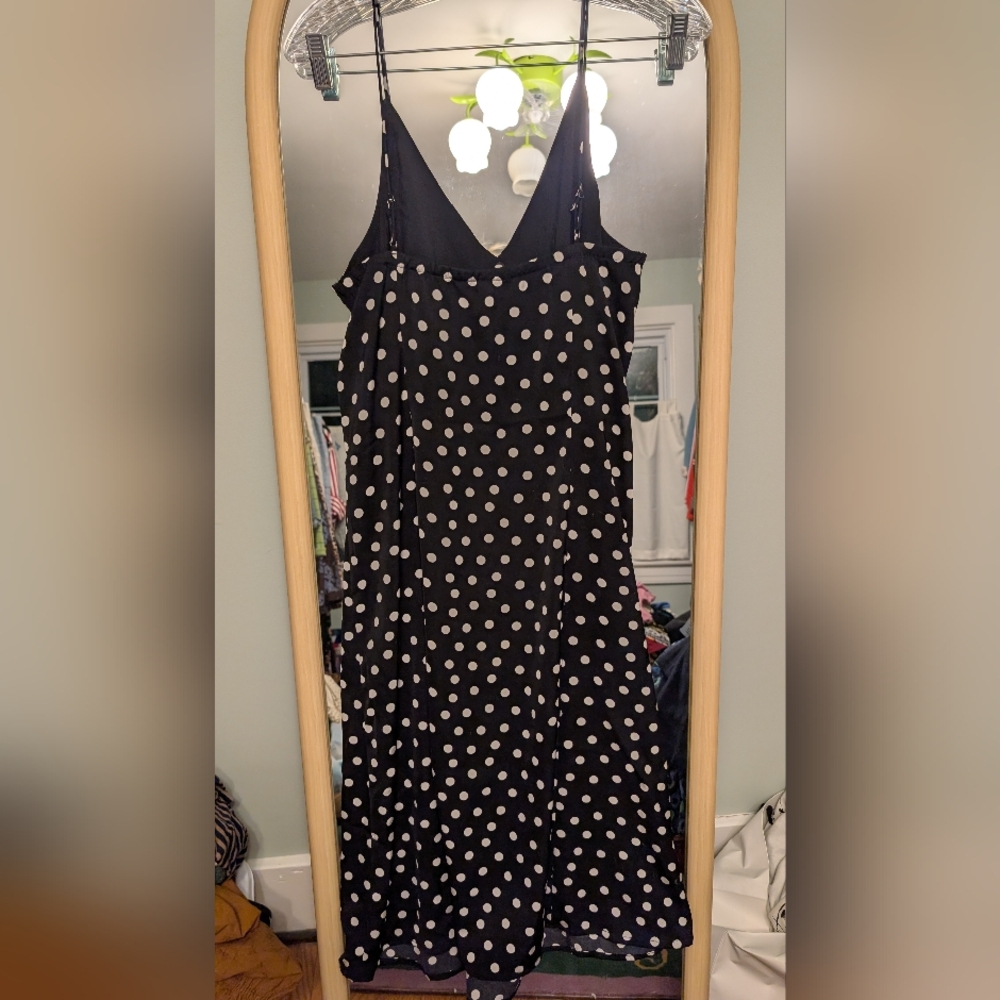 Banana Republic Black and White Polka Dot Midi Dress - Picture 2 of 5